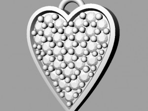 Pave Diamond Heart Pendant 3D Принт Модель