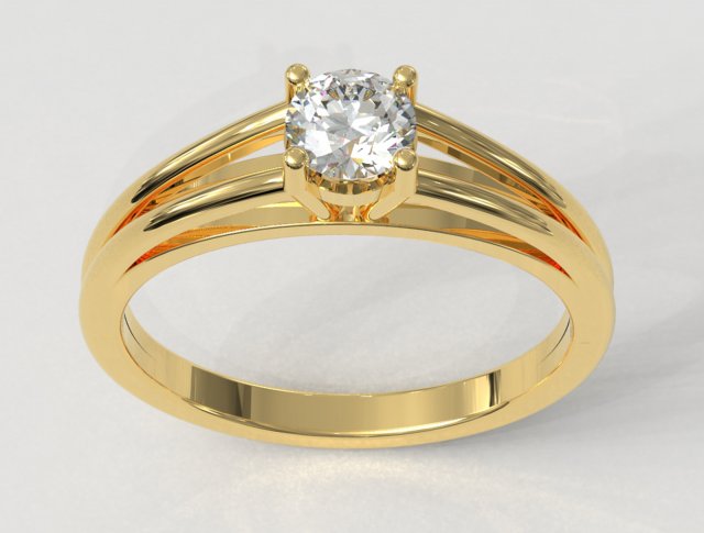 4mm Engagement Ring 3D 프린트 모델 .c4d .max .obj .3ds .fbx .stl .blend 
