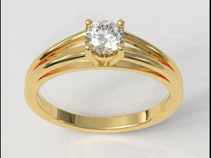 4mm Engagement Ring 3D Print Model