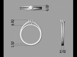 4mm Engagement Ring 3D 프린트 모델
