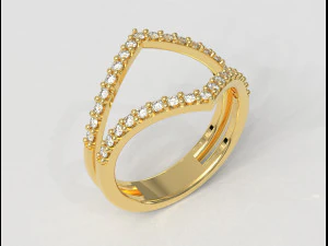 Double Diamond Ring 3D Print Model