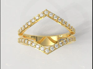 Double Diamond Ring 3D Print Model