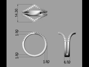 Double Diamond Ring 3D Print Model