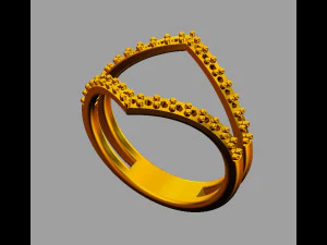 Double Diamond Ring 3D Print Model