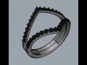 Double Diamond Ring 3D Print Model