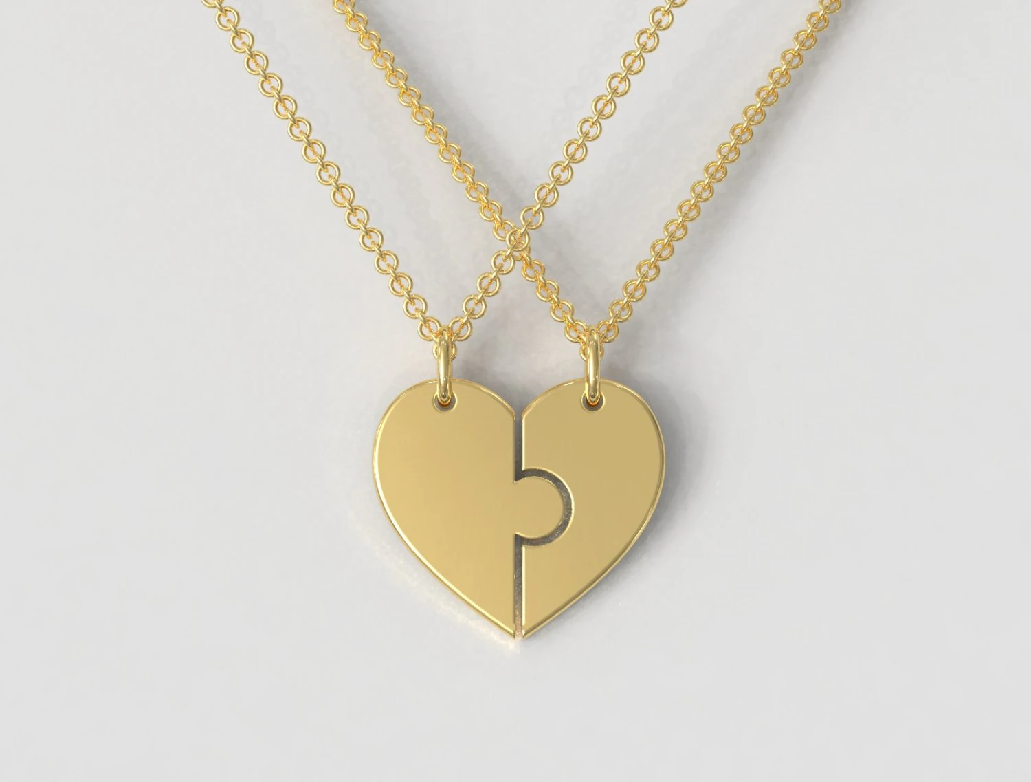 Heart Puzzle Necklace 3D Print Model .c4d .max .obj .3ds .fbx .stl .blend 