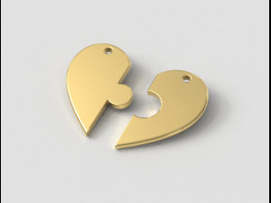Heart Puzzle Necklace 3D Print Model