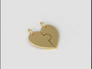 Heart Puzzle Necklace 3D Print Model