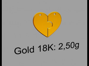 Heart Puzzle Necklace 3D Print Model