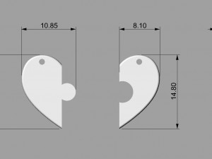 Heart Puzzle Necklace 3D Print Model