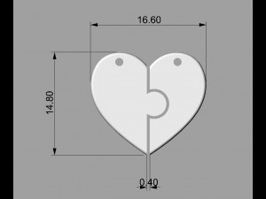 Heart Puzzle Necklace 3D Print Model