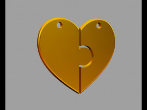 Heart Puzzle Necklace 3D Print Model