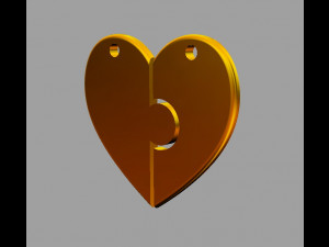 Heart Puzzle Necklace 3D Print Model
