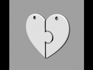 Heart Puzzle Necklace 3D Print Model