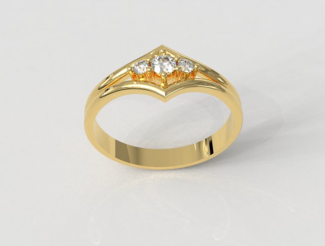3 Stones Ring Modelo de Impressão 3D .c4d .max .obj .3ds .fbx .stl .blend 