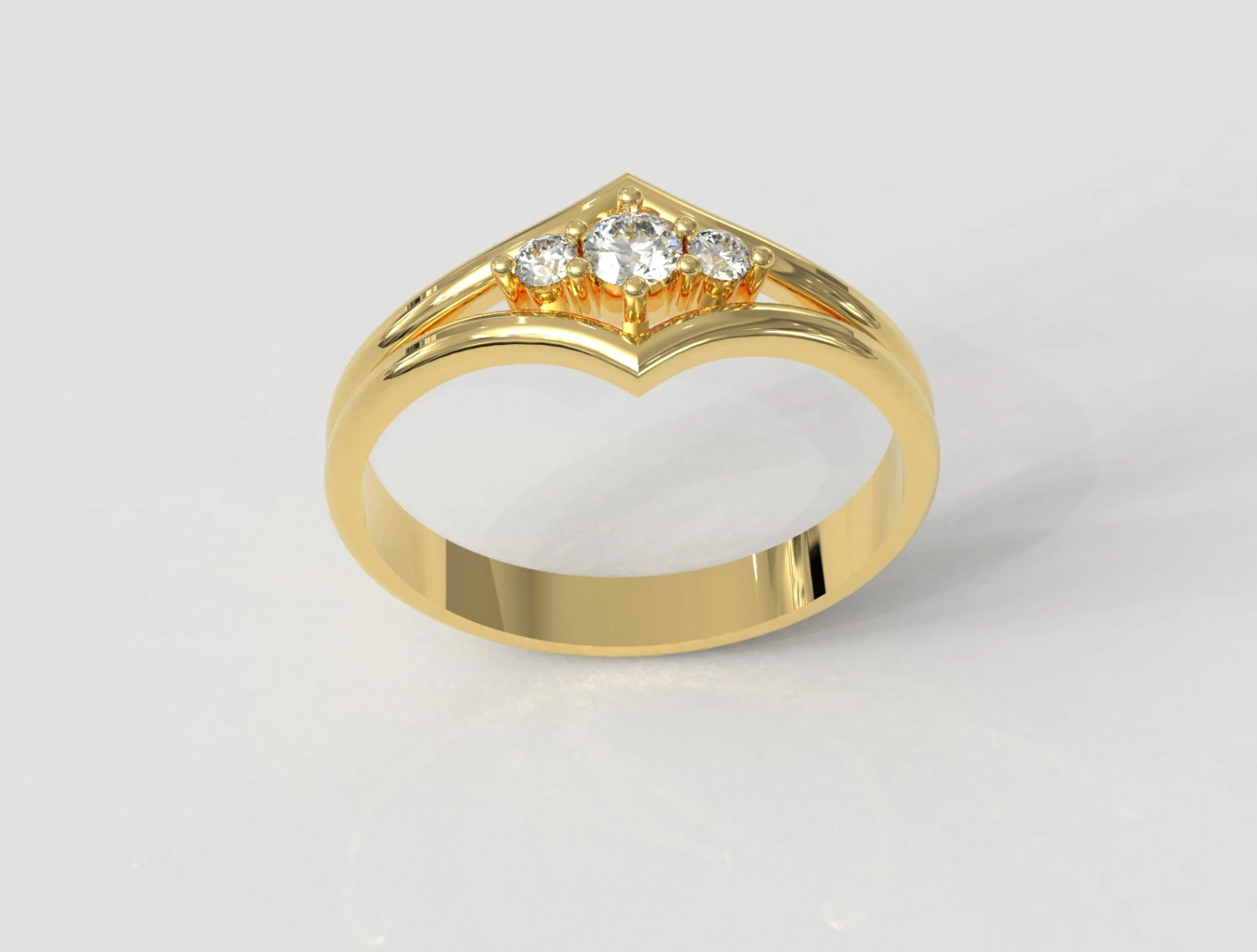 3 Stones Ring 3D Print Model .c4d .max .obj .3ds .fbx .stl .blend 