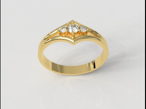 3 Stones Ring Modelo de Impressão 3D