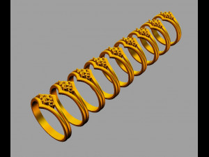 3 Stones Ring Modelo de Impressão 3D