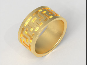 Greek Pattern Male Ring 3D Принт Модель