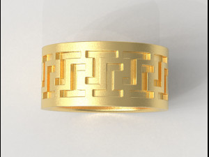 Greek Pattern Male Ring 3D Принт Модель