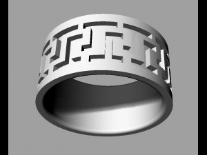 Greek Pattern Male Ring 3D Принт Модель