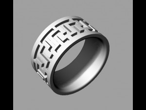 Greek Pattern Male Ring 3D Принт Модель