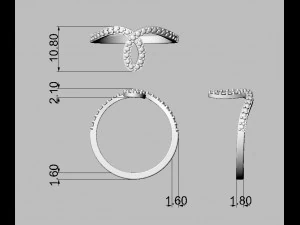 Minimalist Diamond Ring 3D Print Model