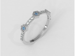 Hexagon Diamond Ring Modèles 3D en vedette