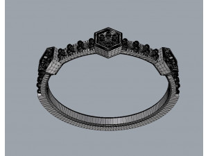Hexagon Diamond Ring Modèles 3D en vedette