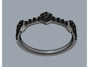 Hexagon Diamond Ring 3D Print Model