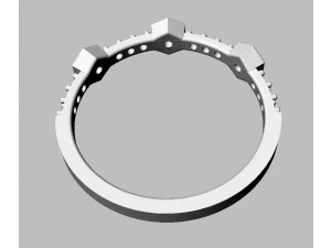 Hexagon Diamond Ring 3D Print Model
