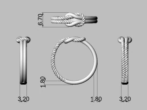 Knot Ring 3D Print Model