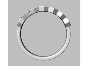 Hexagon Diamond Half Band 3D Print Model