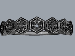 Hexagon Diamond Half Band 3D Print Model