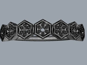 Hexagon Diamond Half Band 3D Print Model