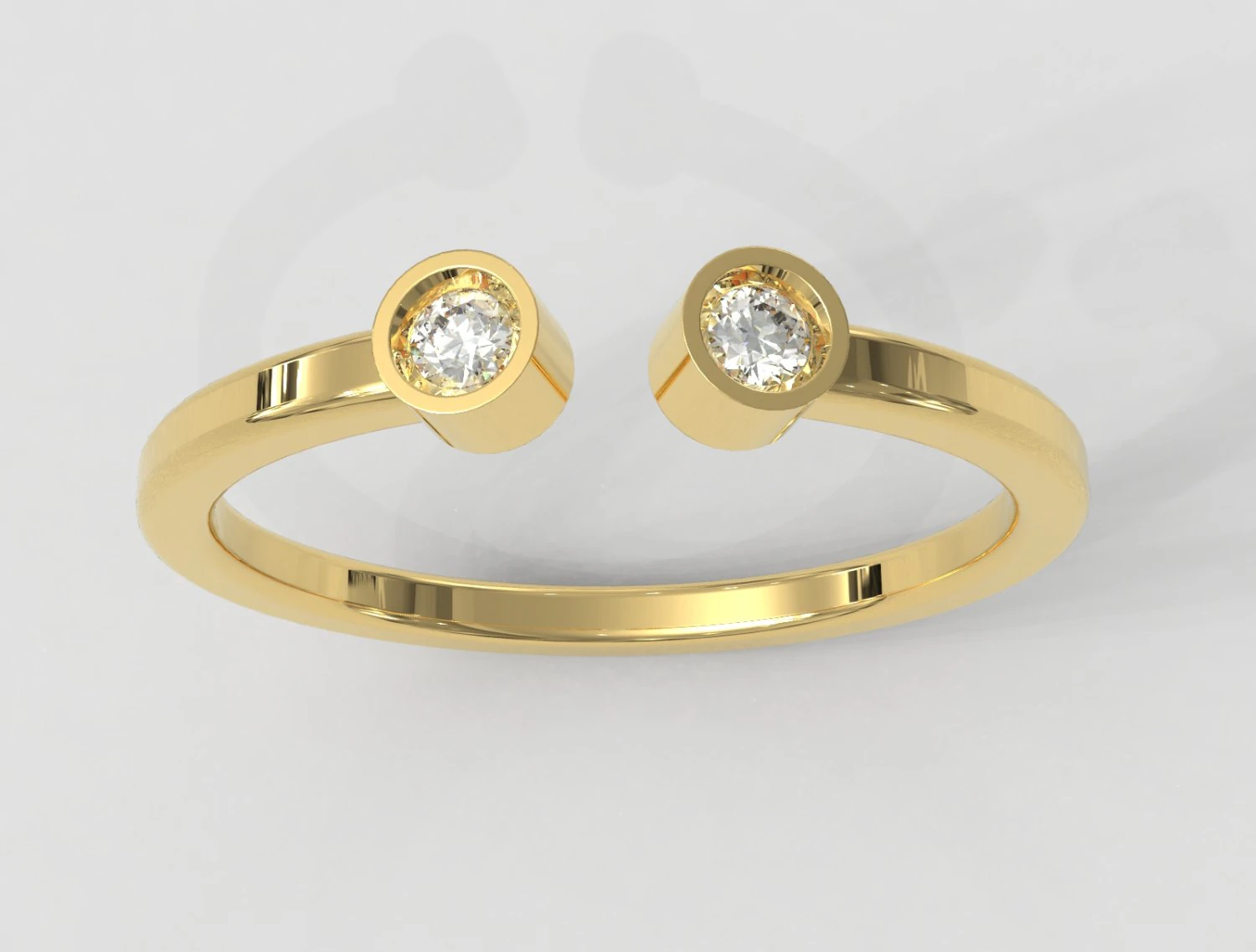 Two Diamonds Ring 3D Print Model .c4d .max .obj .3ds .fbx .stl .blend