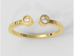 Two Diamonds Ring 3Dプリントモデル