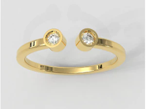 Cincin Dua Berlian Model Cetak 3D