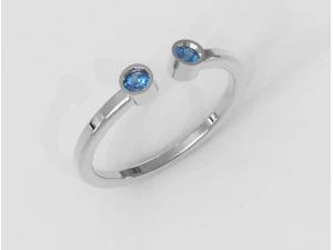 Two Diamonds Ring 3D Print Model