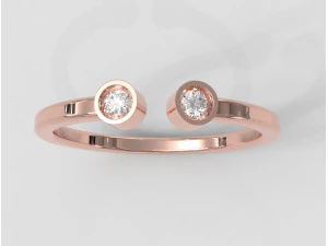 Two Diamonds Ring 3D Print Model