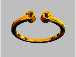 Two Diamonds Ring 3D Print Model