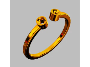 Two Diamonds Ring 3D Print Model