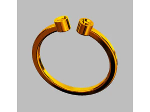 Two Diamonds Ring 3D Print Model