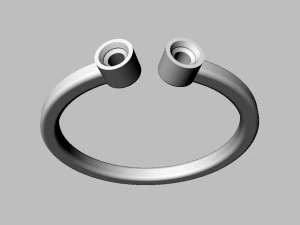 Two Diamonds Ring 3D Print Model