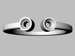 Two Diamonds Ring 3D Print Model