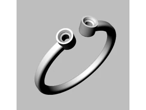Two Diamonds Ring 3D Print Model