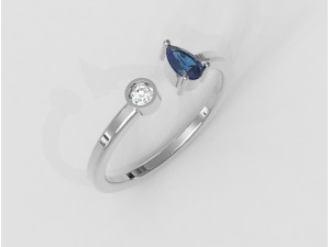 Gemstone Modern Ring 3D Принт Модель