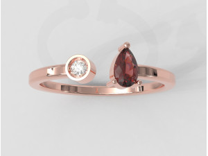 Gemstone Modern Ring 3D Принт Модель