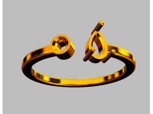 Gemstone Modern Ring 3D Принт Модель