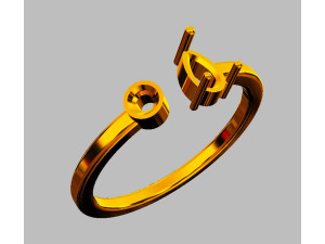 Gemstone Modern Ring 3D Принт Модель